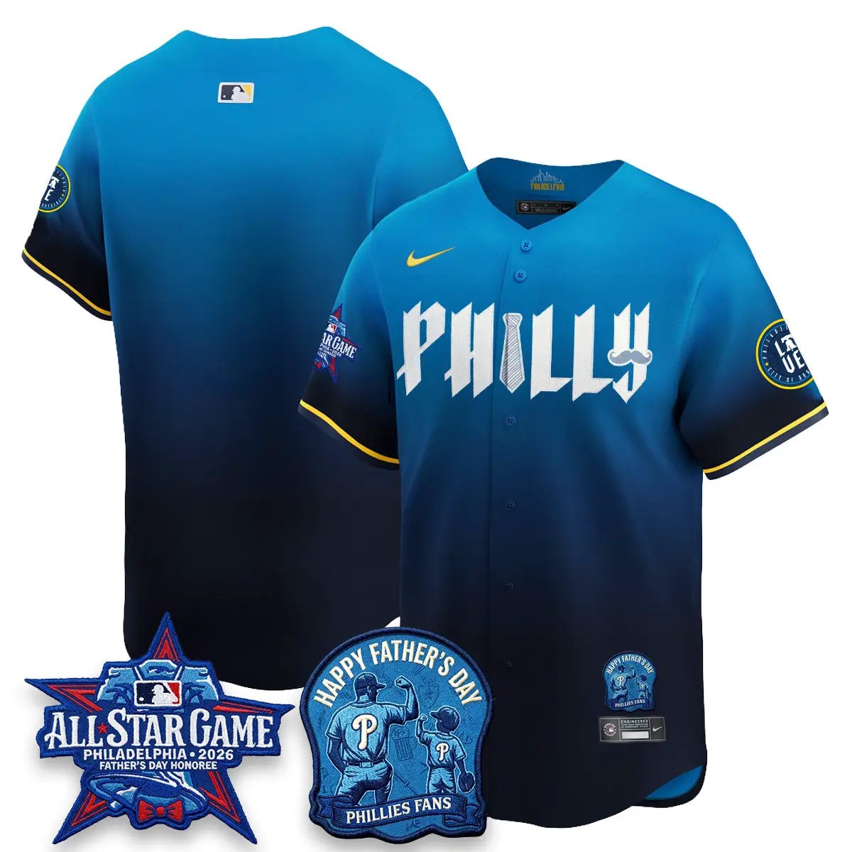 PHI Happy Father's Day Vapor Jersey - Stitched by Philadelphia Phillies