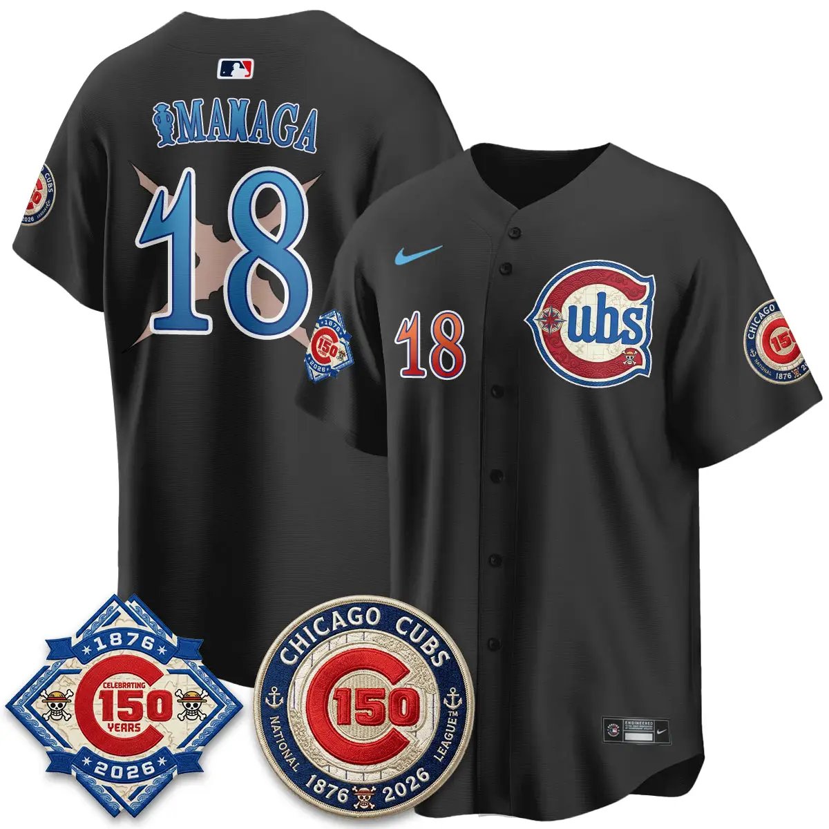 CHC x Japanese Cartoon Limited Jersey - Stitched by Chicago Cubs