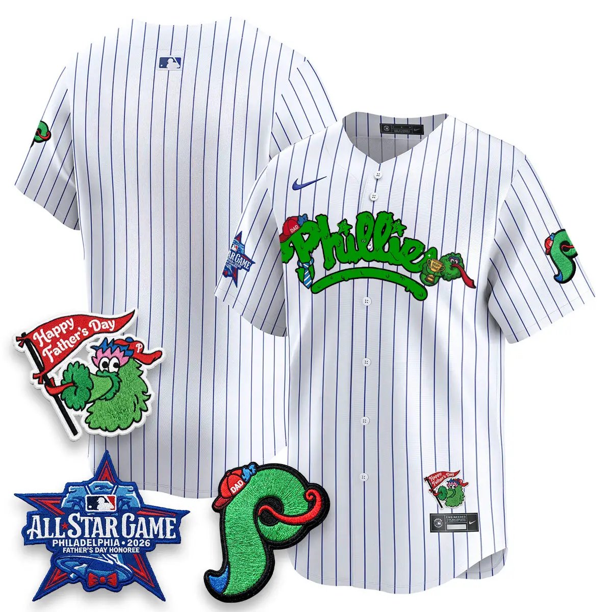PHI Happy Father's Day Vapor Jersey - Stitched by Philadelphia Phillies