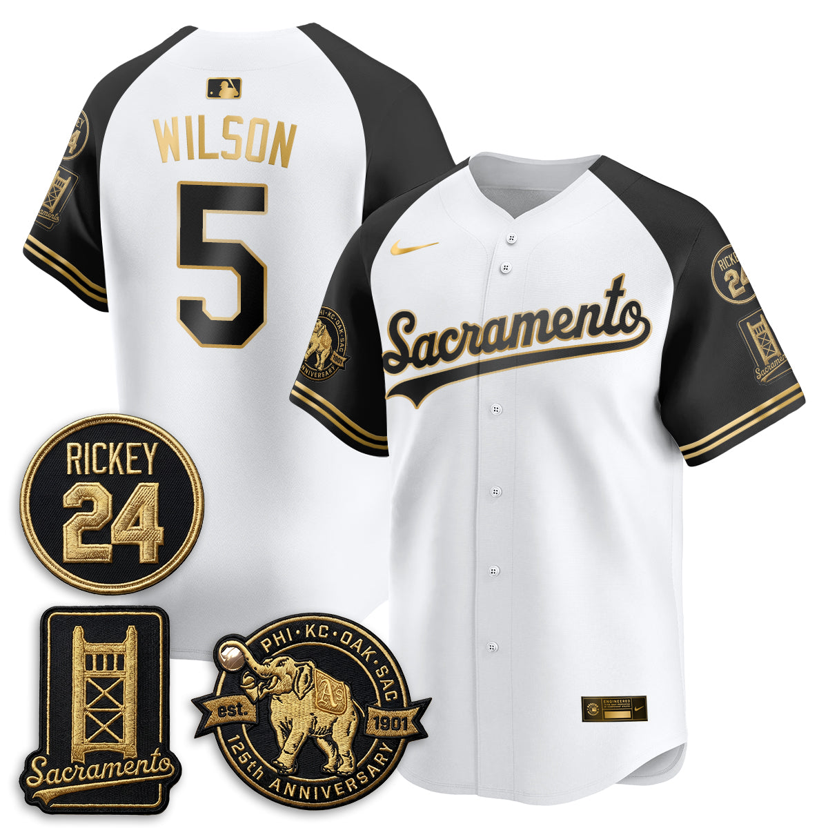 OAK 2026 Alternate Sacramento 125 Years Limited Vapor Gold Edition Jersey - All Stitched by Oakland Athletics