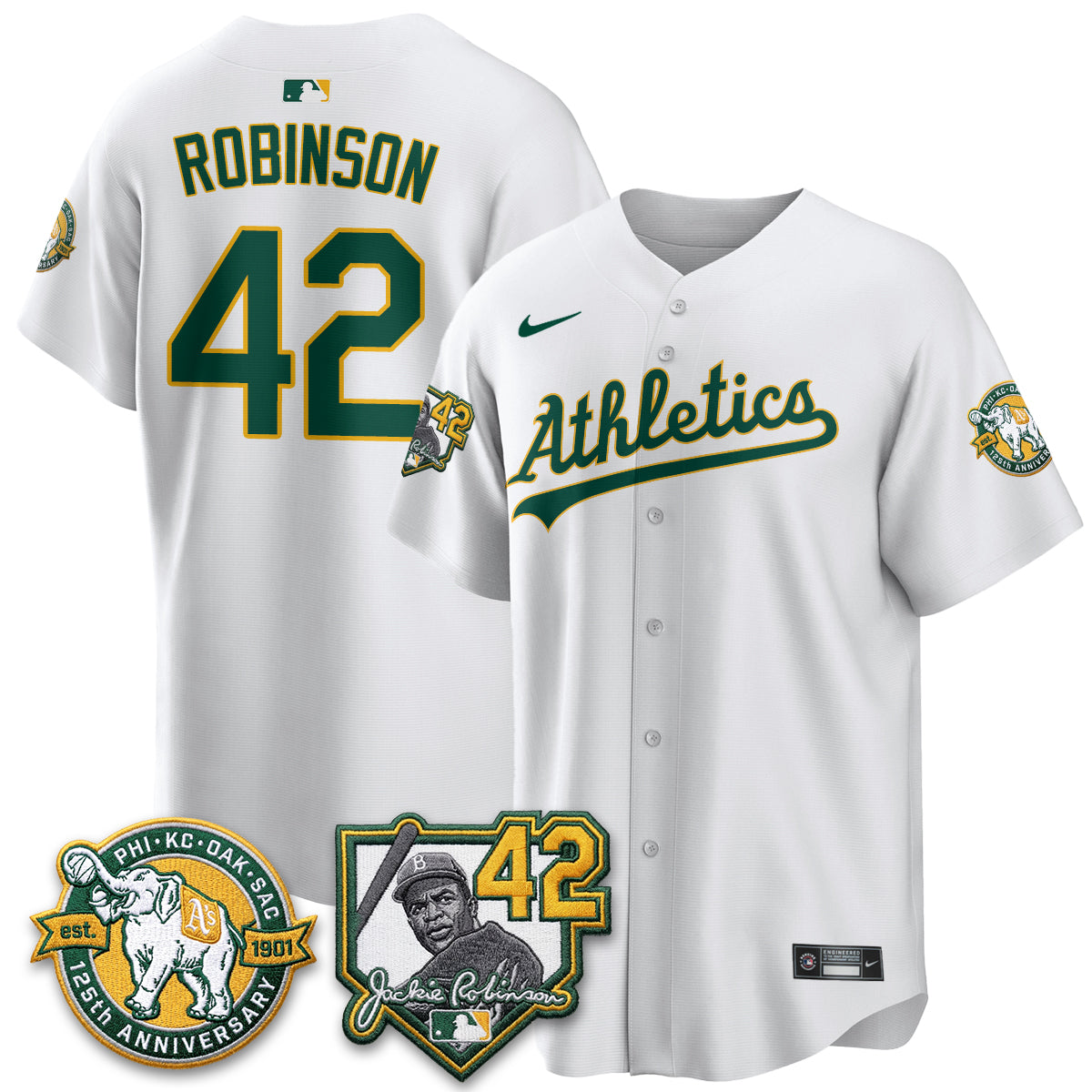 Oakland Athletics 2026 Jackie Robinson Day - Celebrating 125 Years Limited Vapor Jersey - All Stitched by Oakland Athletics