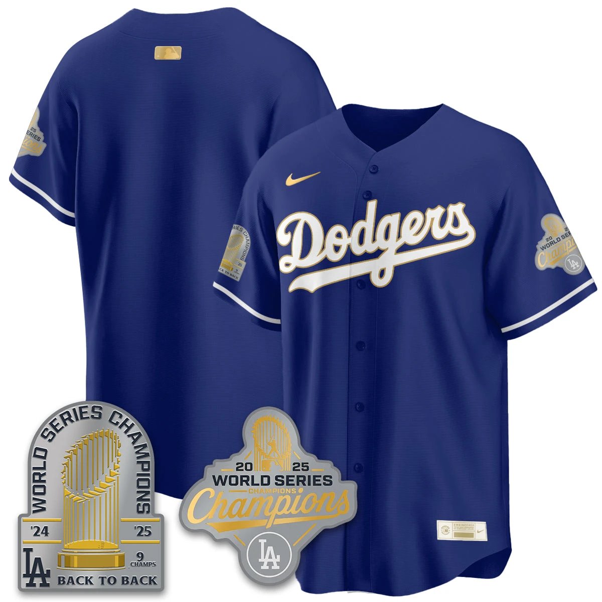 LAD Gold Collection Stadium Vapor Limited Jersey - 9x Champs - All Stitched by Los Angeles Dodgers