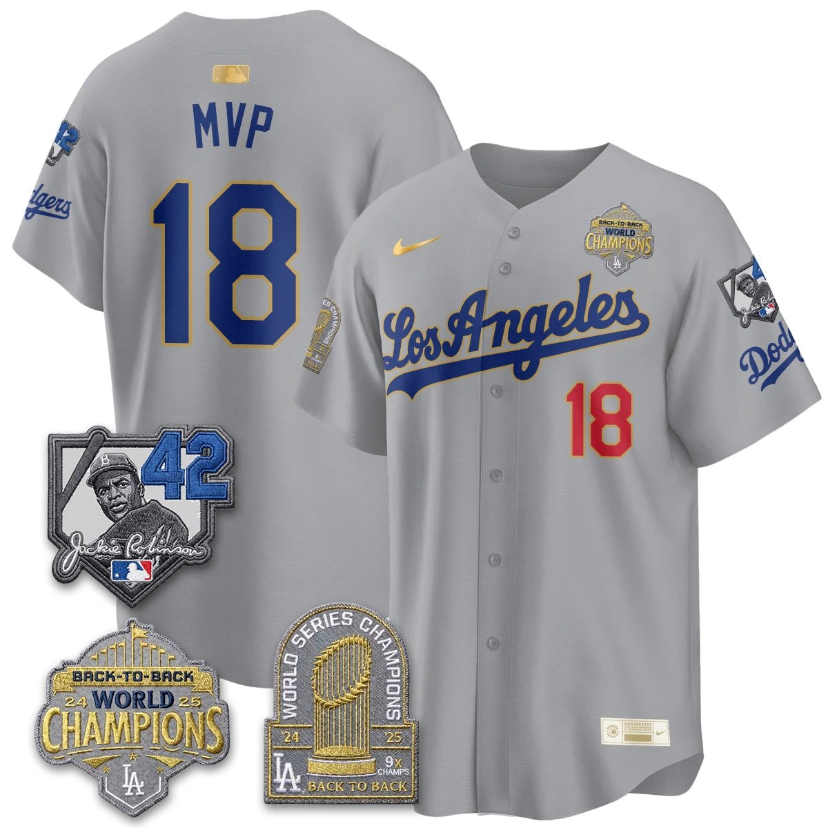 Los Angeles Dodgers 2026 New Era Gold Collection Vapor Limited Jersey - B2B Champs - All Stitched by Los Angeles Dodgers