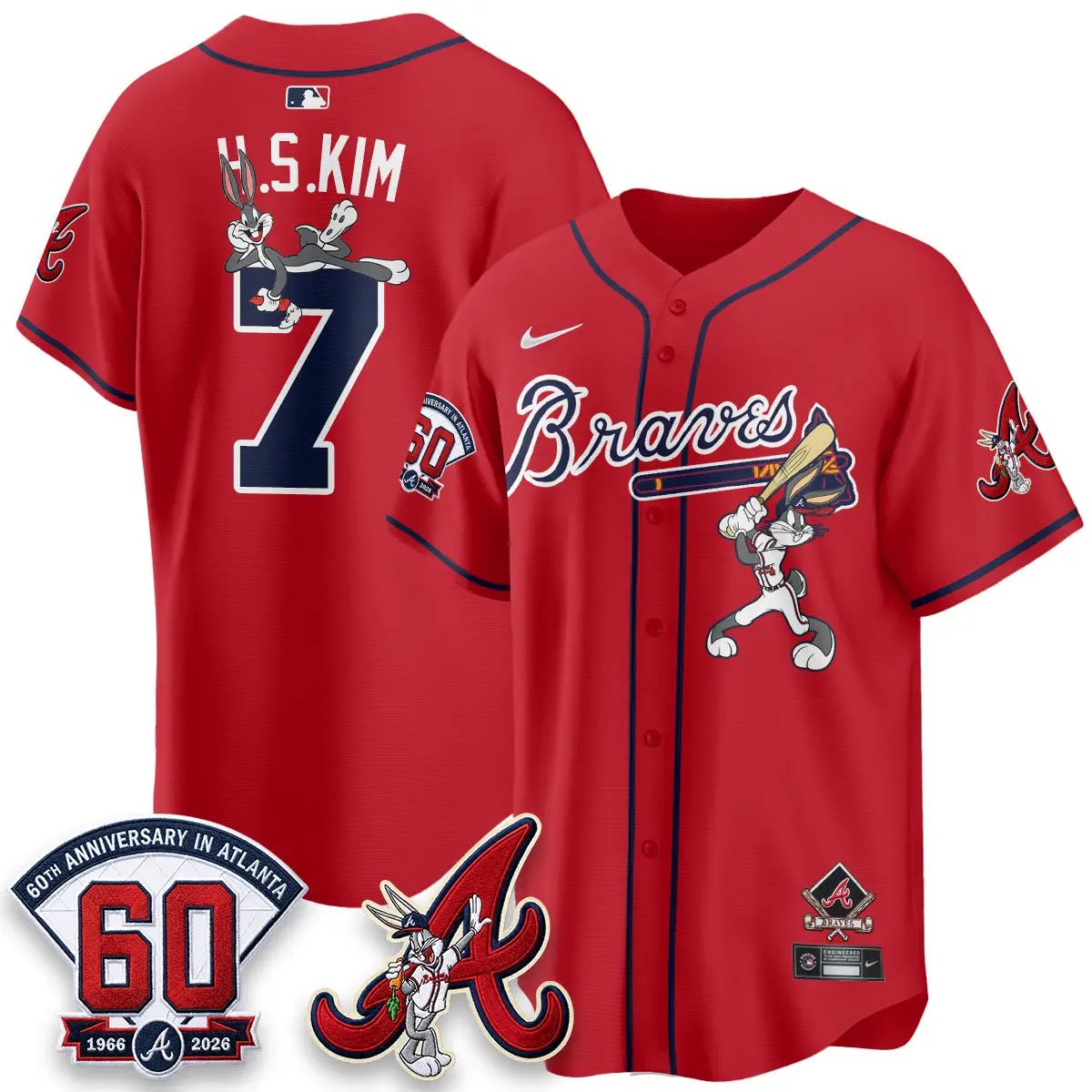 ATL x Bunny Vapor Premier Limited Jersey - Stitched by Atlanta Braves