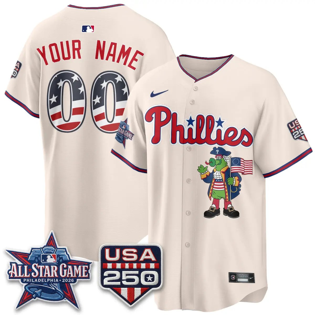 PHI 2026 All Star Phanatic Edition Vapor Custom Jersey - Stitched by Philadelphia Phillies