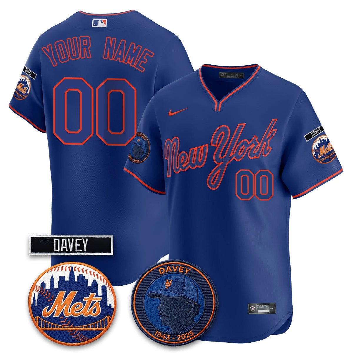 New York Mets 2026 Davey Johnson In Memoriam Vapor Limited Custom Jersey - All Stitched by New York Mets