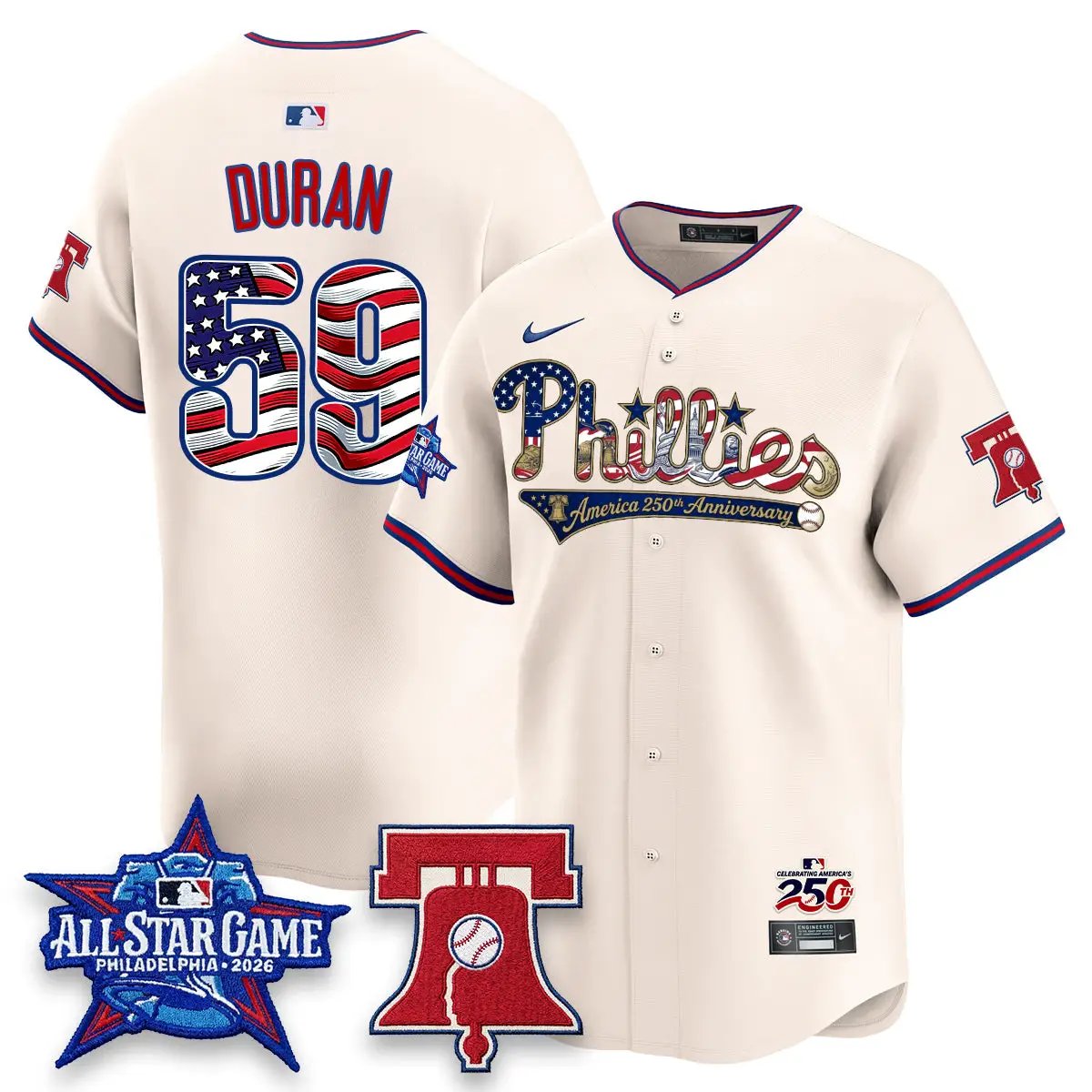 PHI 2026 USA 250 All Star Game Vapor Limited Jersey - Stitched (2) by Philadelphia Phillies
