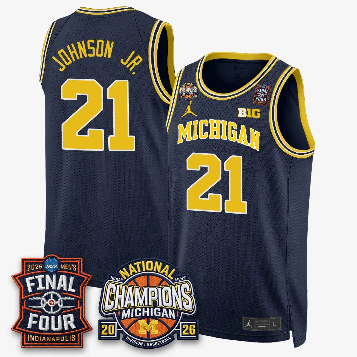 Michigan Wolverines Basketball National Champions Big Text Limited Vapor Jersey - All Stitched by Michigan Wolverines