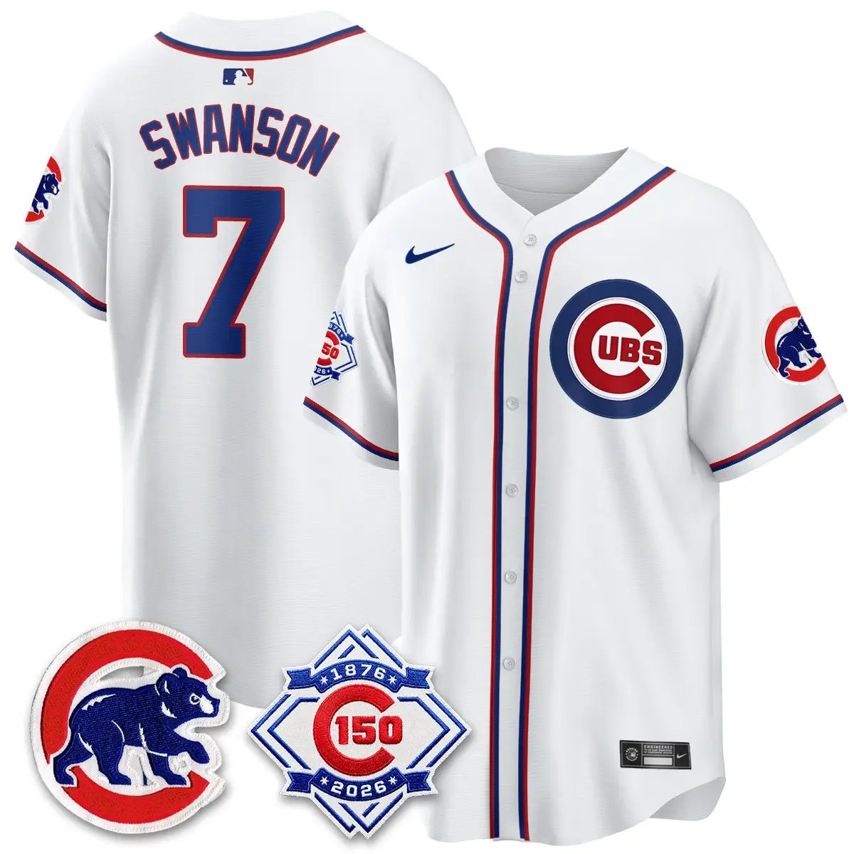 Chicago Cubs 150th Anniversary Black Out Style Vapor Premier Limited Jersey - All Stitched by Chicago Cubs