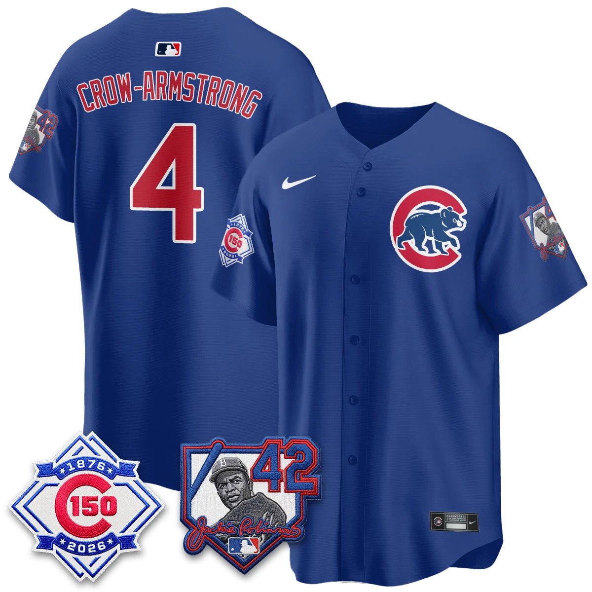 Chicago Cubs 150th Anniversary & Jackie Robinson Day Patch Vapor Premier Limited Jersey - All Stitched by Chicago Cubs