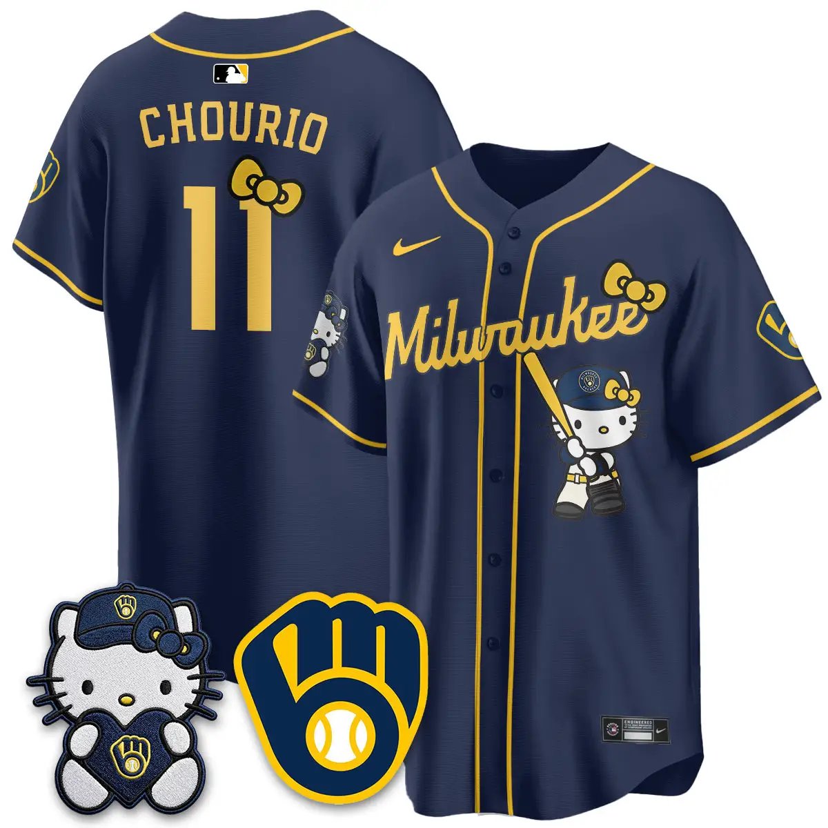 Milwaukee Brewers Meow KT Night Vapor Limited Jersey - All Stitched by Milwaukee Brewers