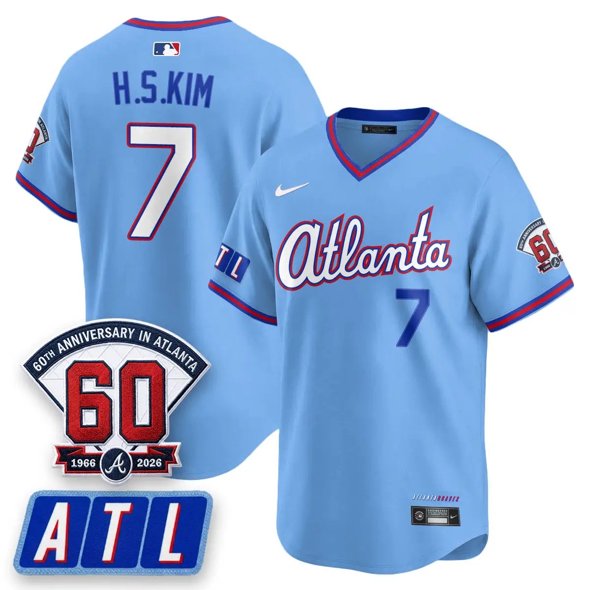 ATL 2026 City Connect - 60th Anniversary in Atlanta Patch Vapor Limited Jersey - All Stitched by Atlanta Braves