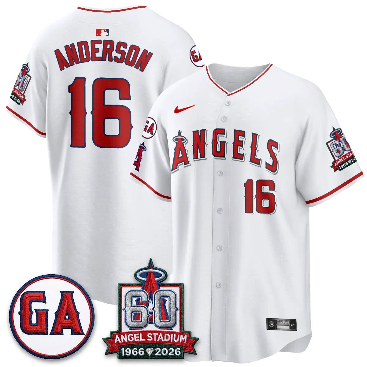 LAA 60th Anniversary Vapor Jersey - All Stitched V3 by Los Angeles Angels