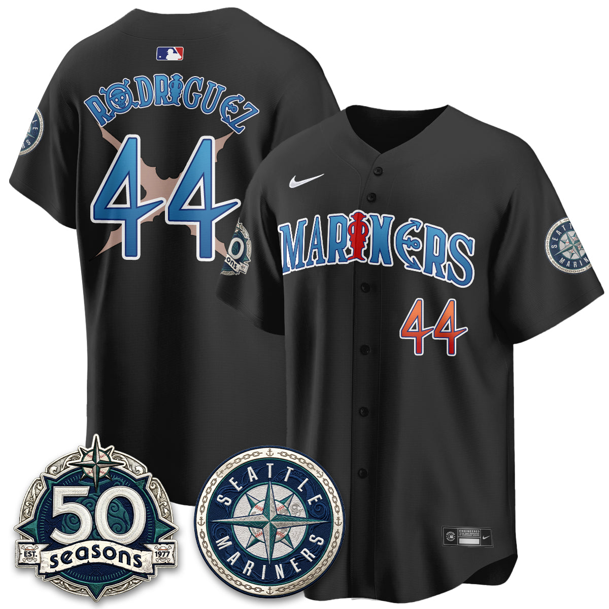 Seattle Mariners x Japanese Cartoon Vapor Limited Jersey - Stitched by Seattle Mariners