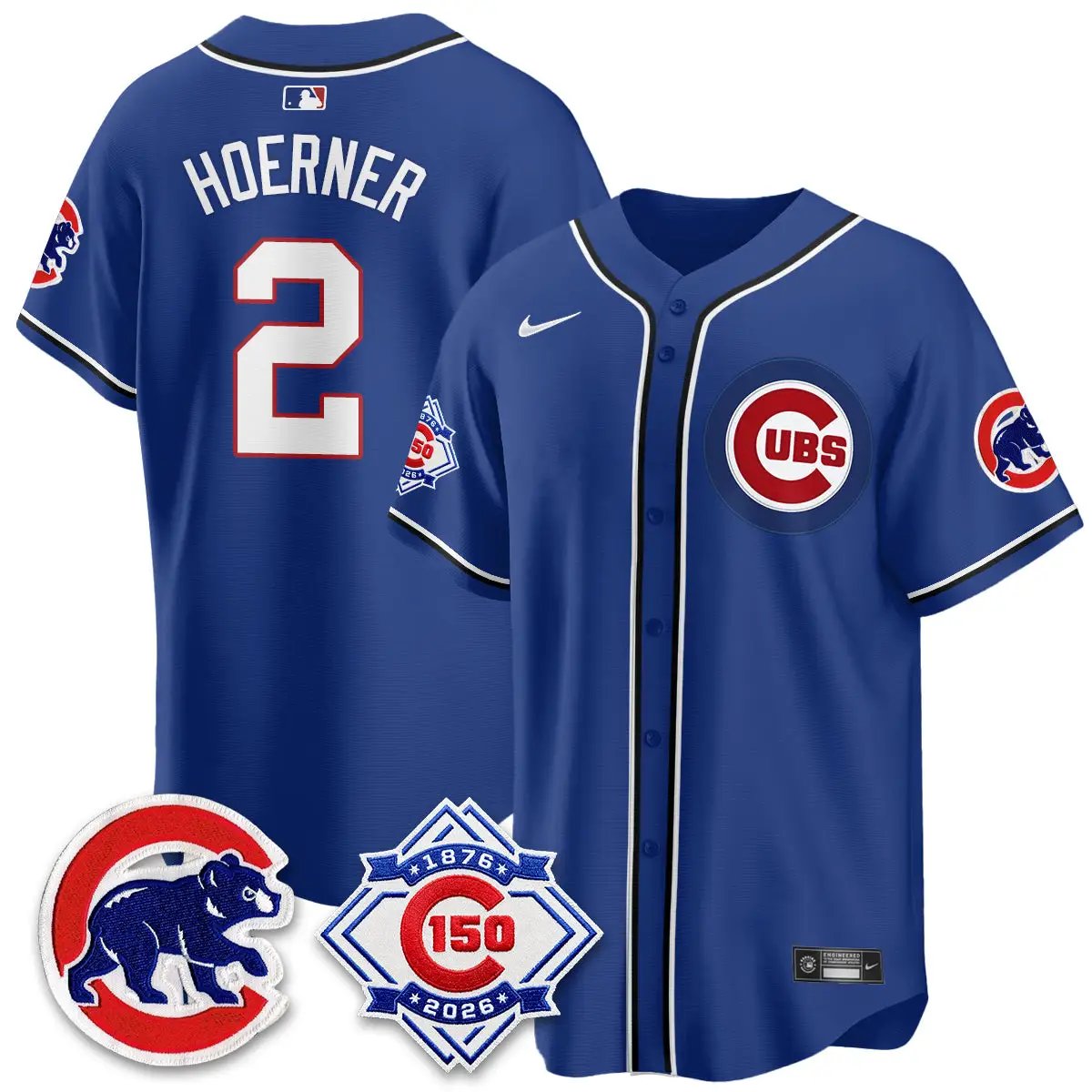 Chicago Cubs 150th Anniversary Black Out Style Vapor Premier Limited Jersey - All Stitched by Chicago Cubs