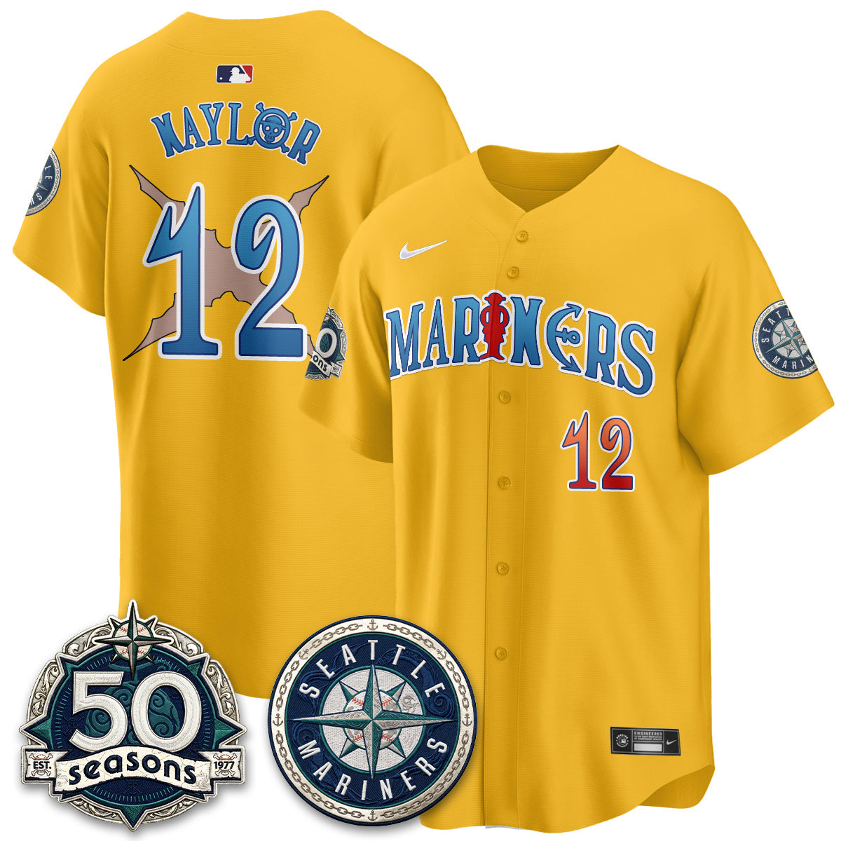 Seattle Mariners x Japanese Cartoon Vapor Limited Jersey - Stitched by Seattle Mariners