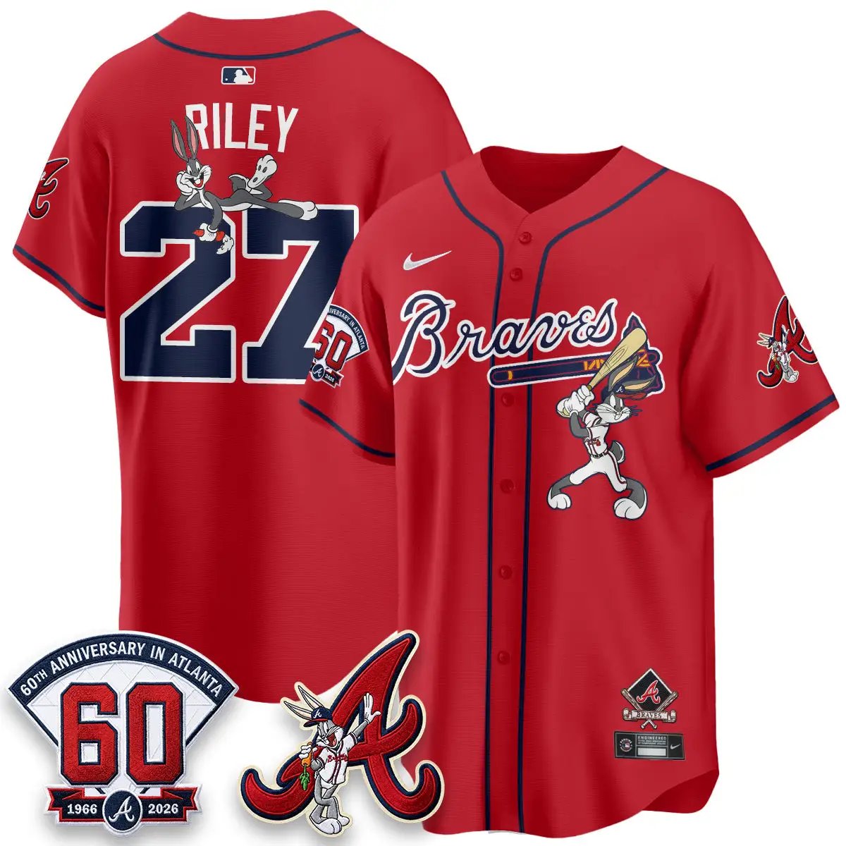 ATL x Bunny Vapor Premier Limited Jersey - Stitched by Atlanta Braves