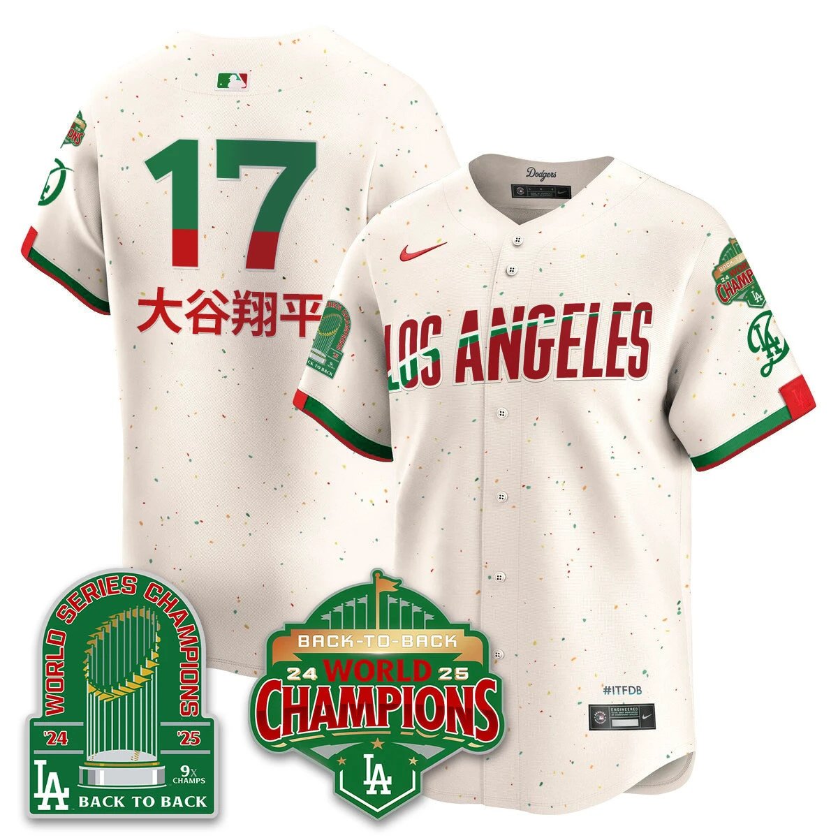 LAD Mexico Vapor Limited Jersey - 9x & B2B Champs - All Stitched by Los Angeles Dodgers
