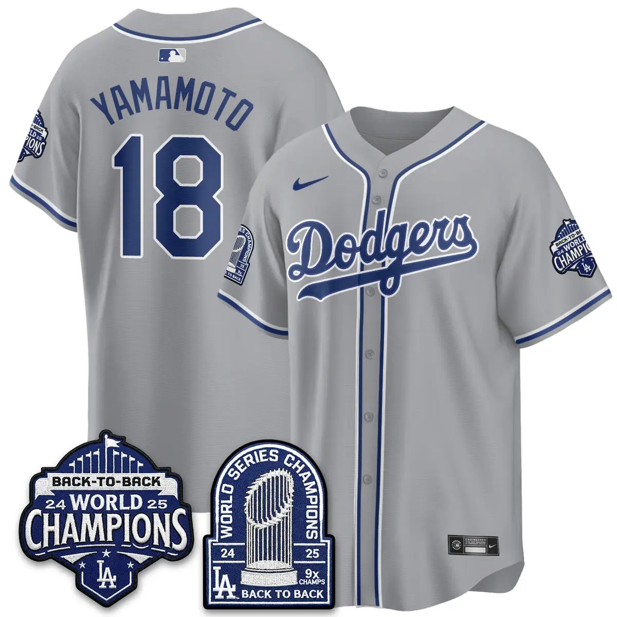 LAD 2026 Black Out Style Vapor Limited Jersey - B2B Champs - All Stitched by Los Angeles Dodgers