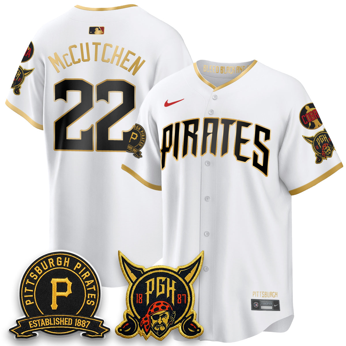 Pittsburgh Pirates Vapor Limited Jersey - Cobra & Est 1887 Patch - All Stitched by Pittsburgh Pirates