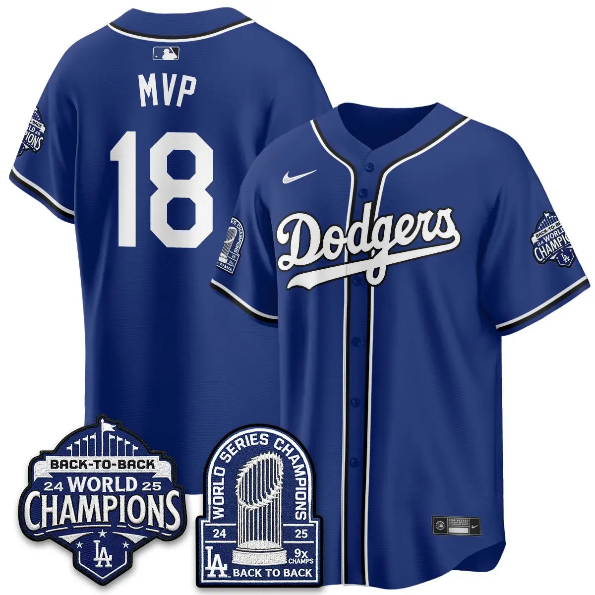 LAD 2026 Black Out Style Vapor Limited Jersey - B2B Champs - All Stitched by Los Angeles Dodgers