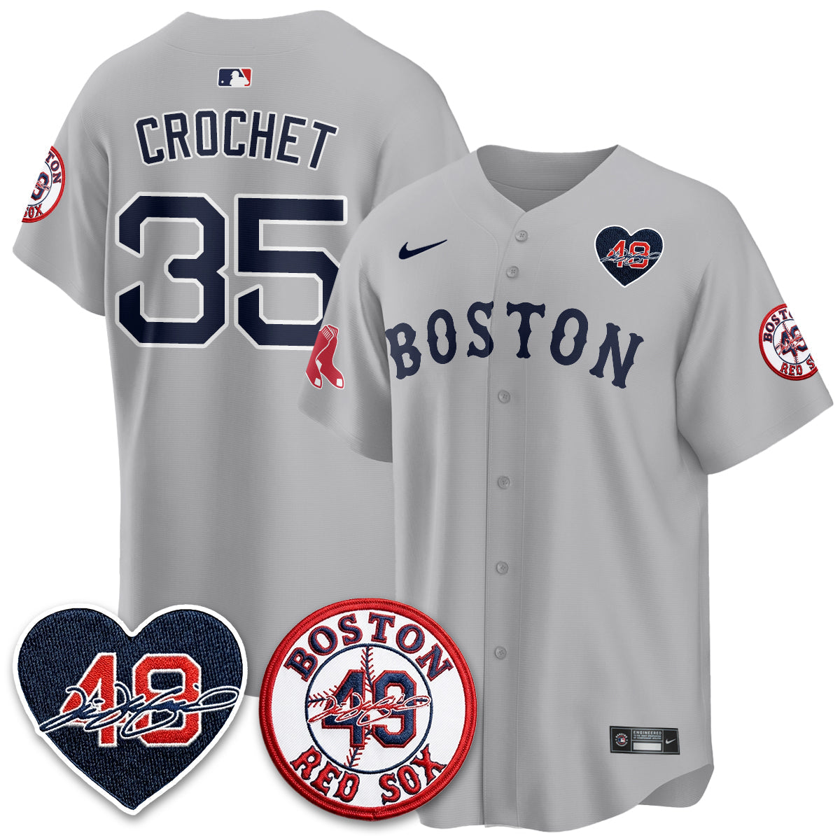 BOS Tim Wakefield Memorial Patch Vaper Premier Limited Jersey - All Stitched by Boston Red Sox