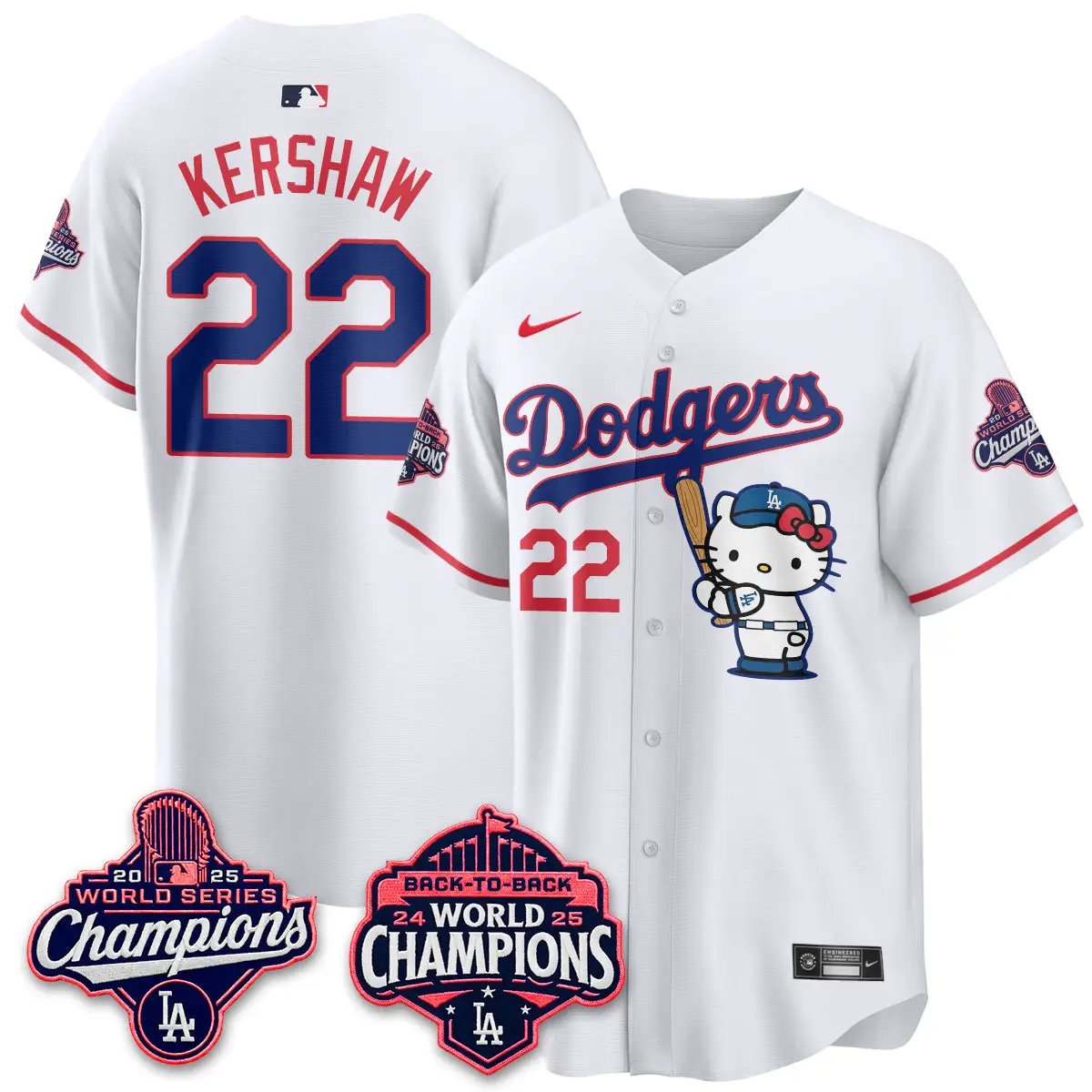 LAD x Hello Kitty Night 2026 Vapor Jersey - All Stitched by Los Angeles Dodgers