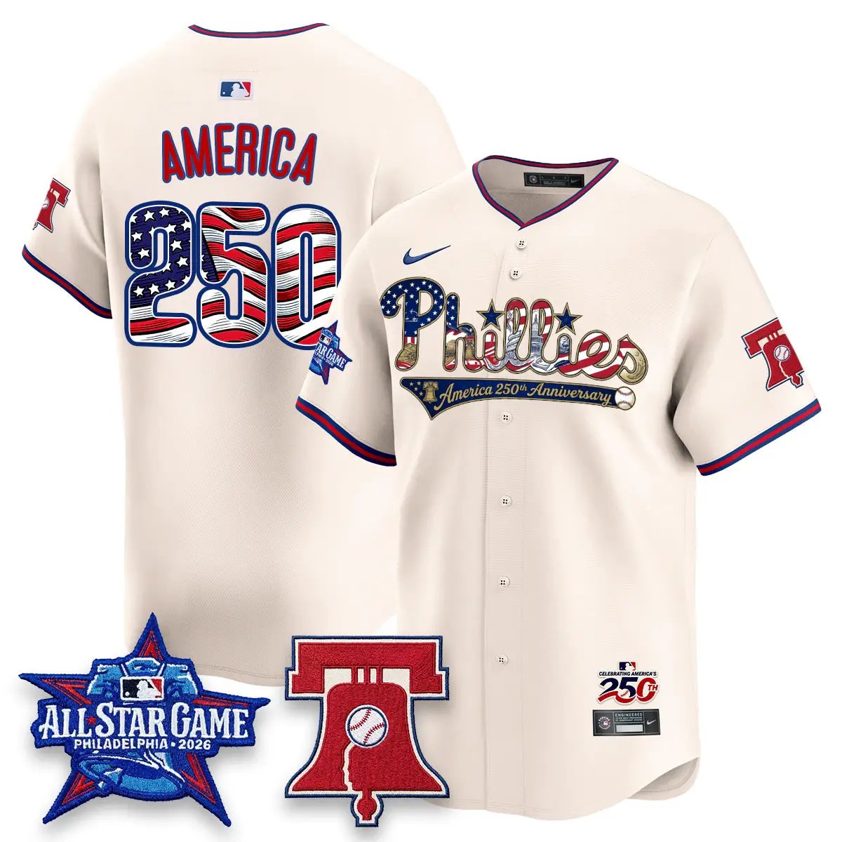 PHI 2026 USA 250 All Star Game Vapor Limited Jersey - Stitched (2) by Philadelphia Phillies