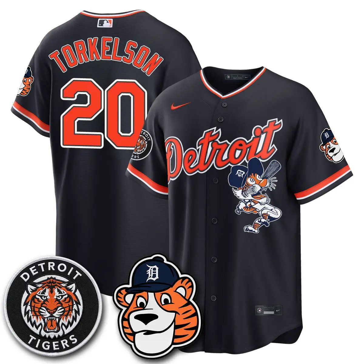 DET Paws Edition Vapor Limited Orange Jersey - Stitched by Detroit Tigers