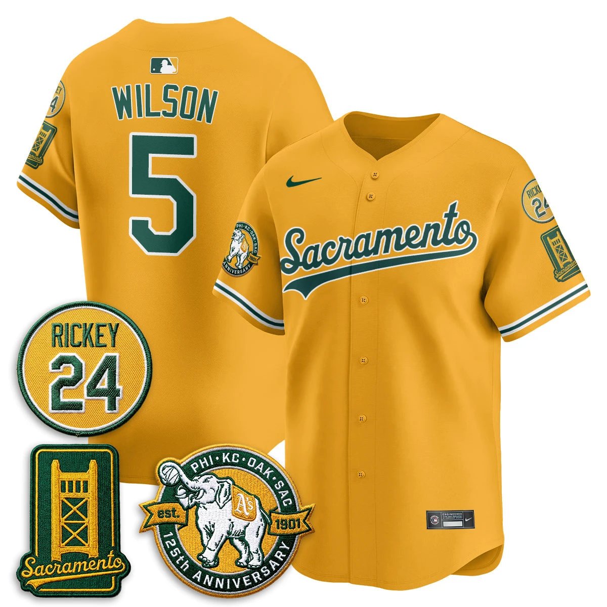Oakland Athletics 2026 Alternate Sacramento - Celebrating 125 Years - Limited Vapor Jersey - All Stitched by Oakland Athletics