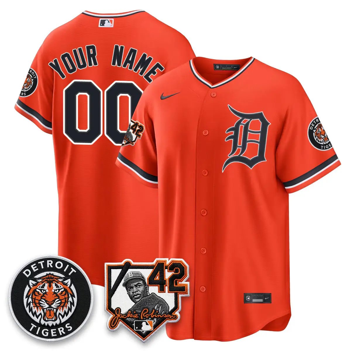 Detroit Tigers 2026 Jackie Robinson Day Vapor Limited Custom Jersey - All Stitched by Detroit Tigers