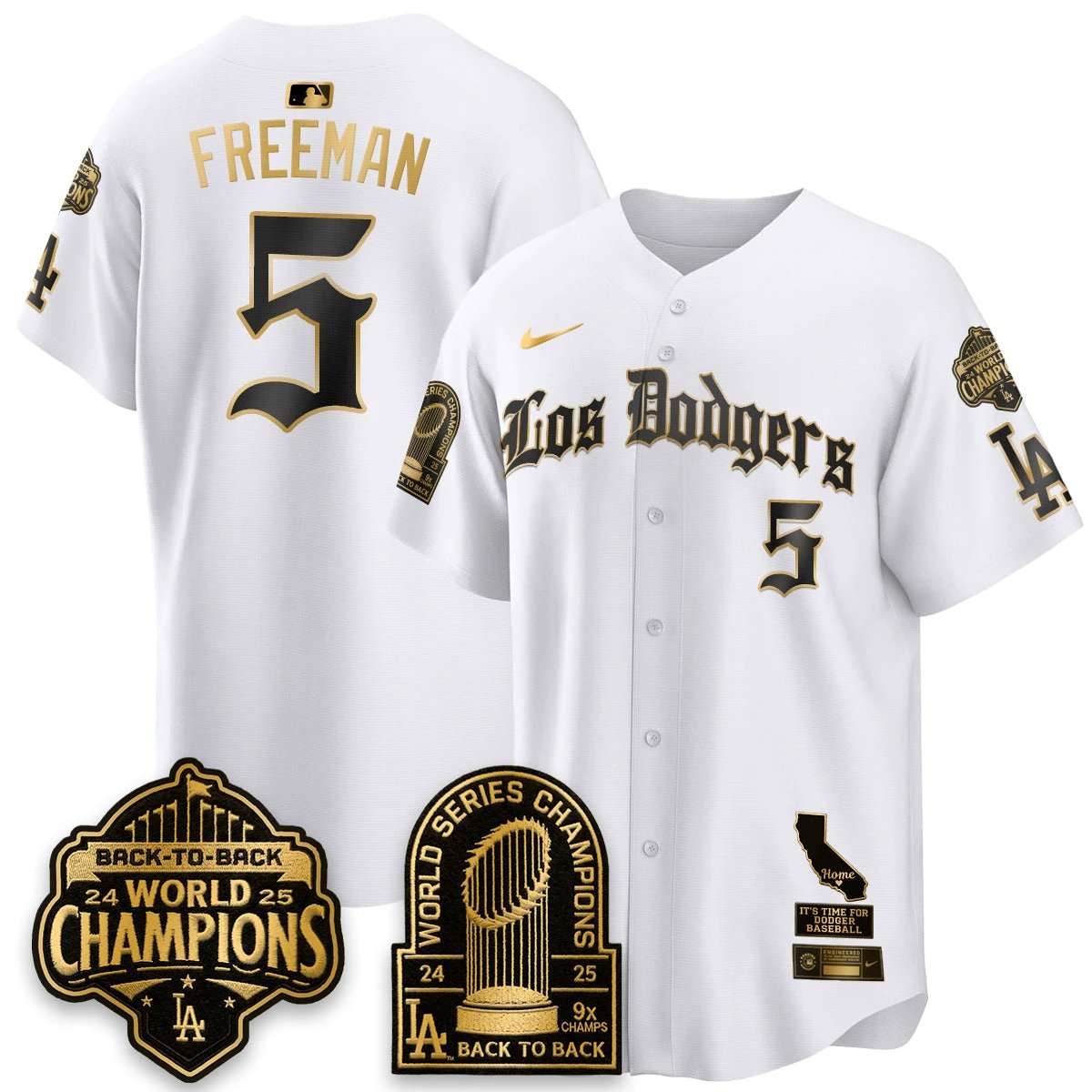 Los Angeles Dodgers World Series Champions Vapor Premier Limited Gothic Edition Jersey - All Stitched by Los Angeles Dodgers