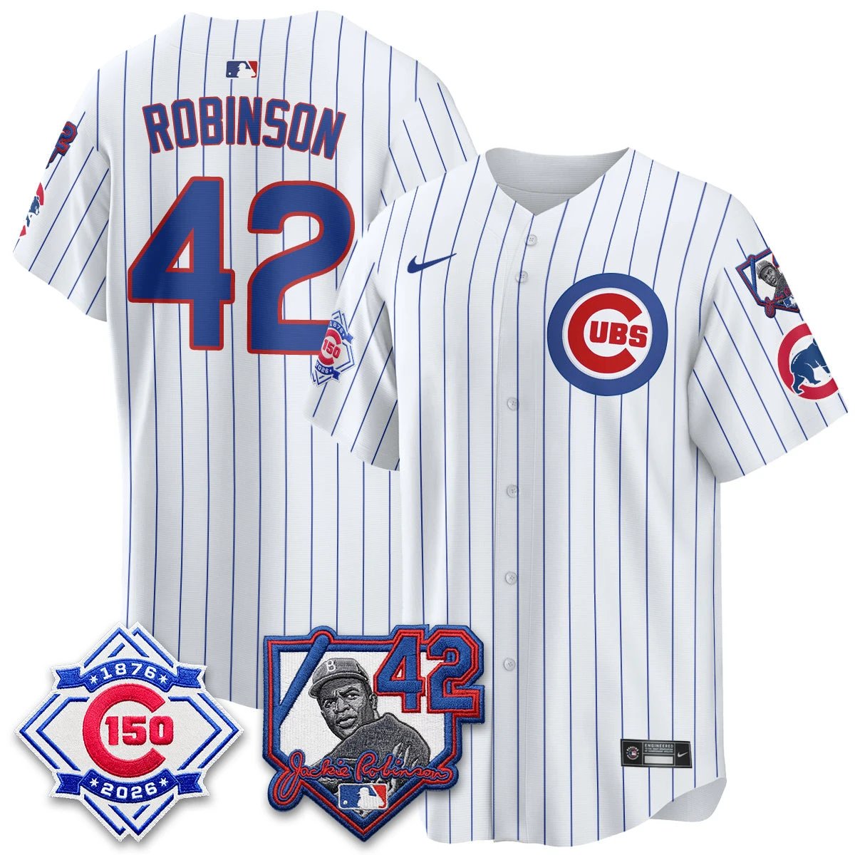 Chicago Cubs 150th Anniversary & Jackie Robinson Day Patch Vapor Premier Limited Jersey - All Stitched by Chicago Cubs