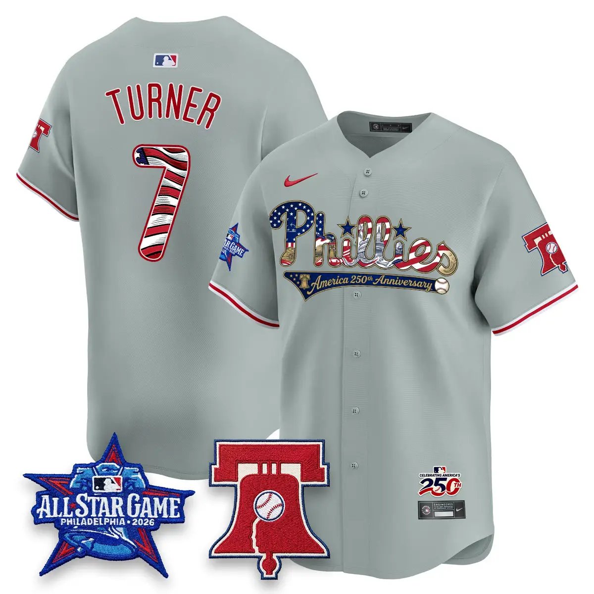 PHI 2026 Independence Day USA Vapor Limited Jersey - Stitched (4) by Philadelphia Phillies