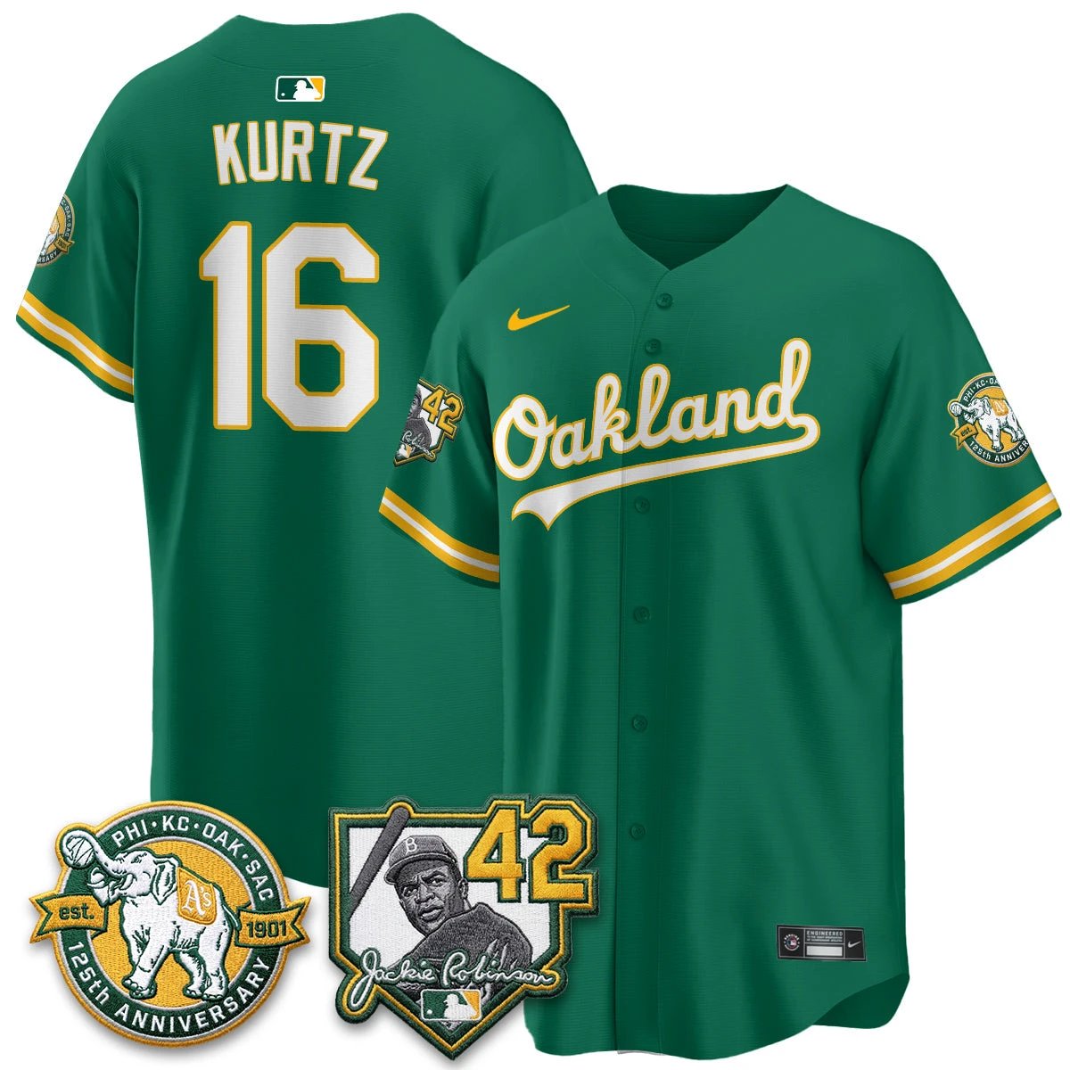 Oakland Athletics 2026 Jackie Robinson Day - Celebrating 125 Years Limited Vapor Jersey - All Stitched by Oakland Athletics