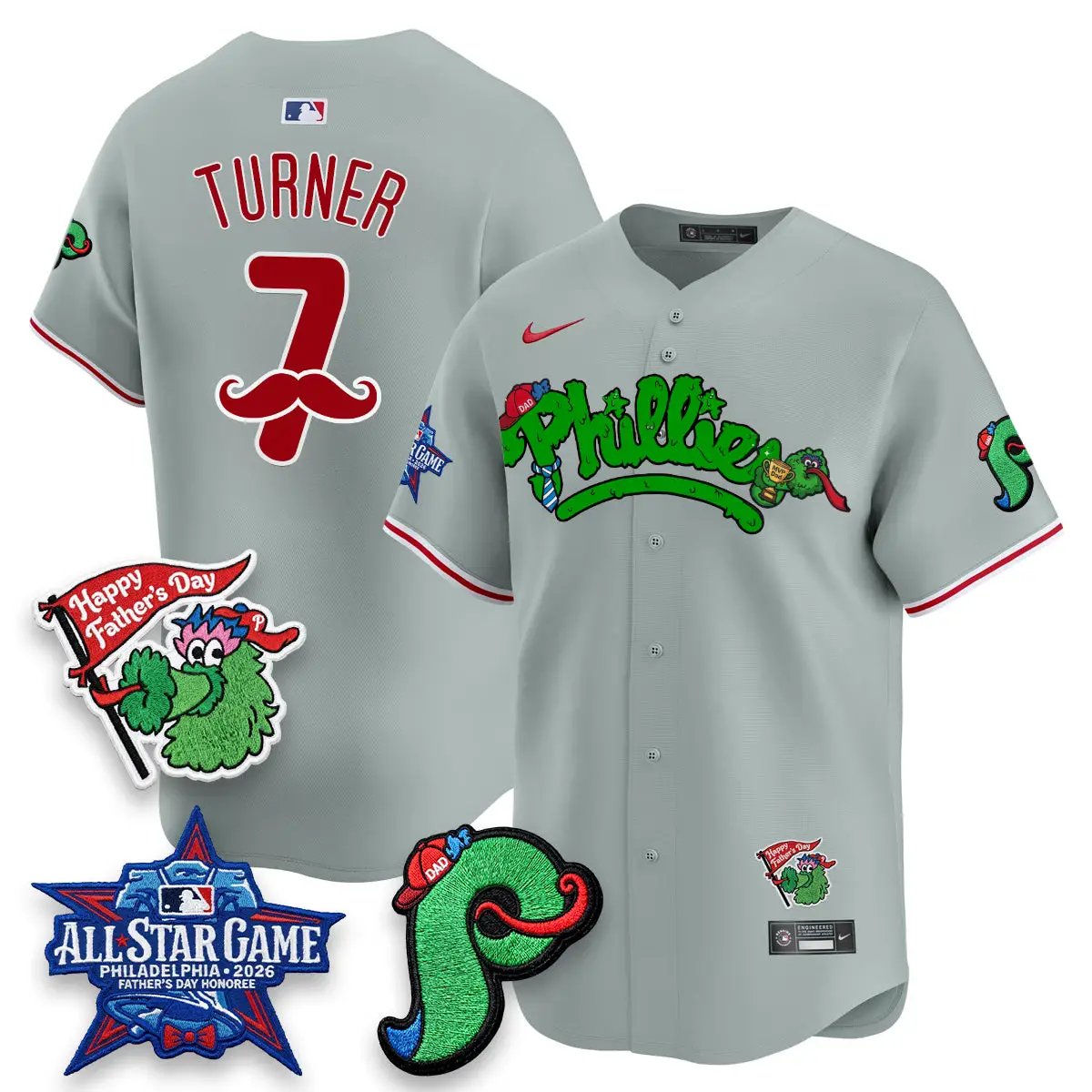 PHI Happy Father's Day Vapor Jersey - Stitched by Philadelphia Phillies
