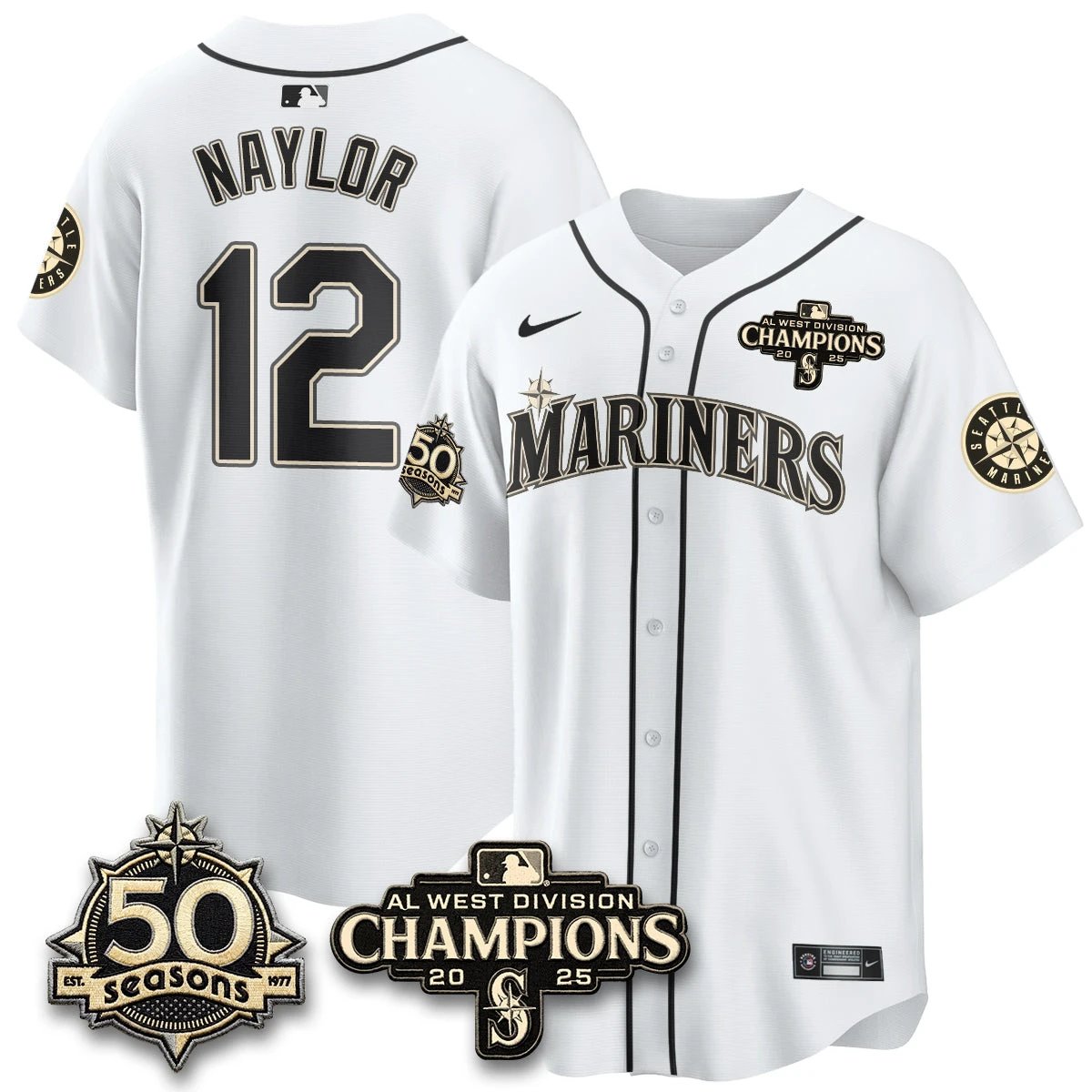 Seattle Mariners Vapor Premier Limited Jersey - 50th Anniversary & AL West Division Champions - Steelheads Community Funds - All Stitched by Seattle Mariners