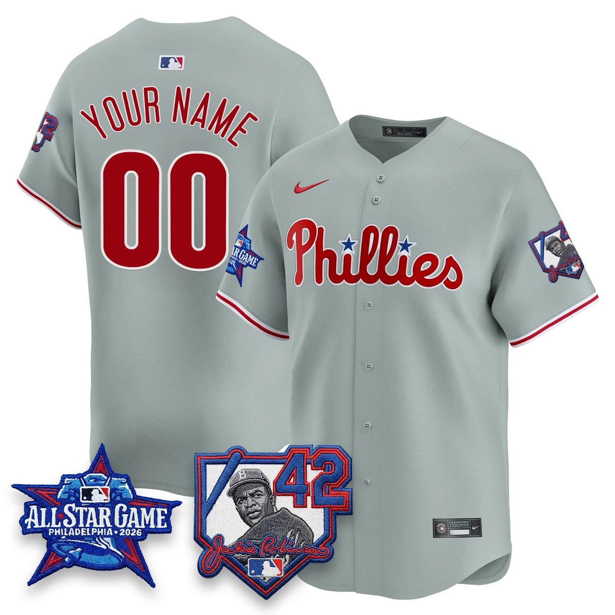 Philadelphia Phillies 2026 Jackie Robinson New Era - All Star Game Vapor Limited Custom Jersey - All Stitched by Philadelphia Phillies
