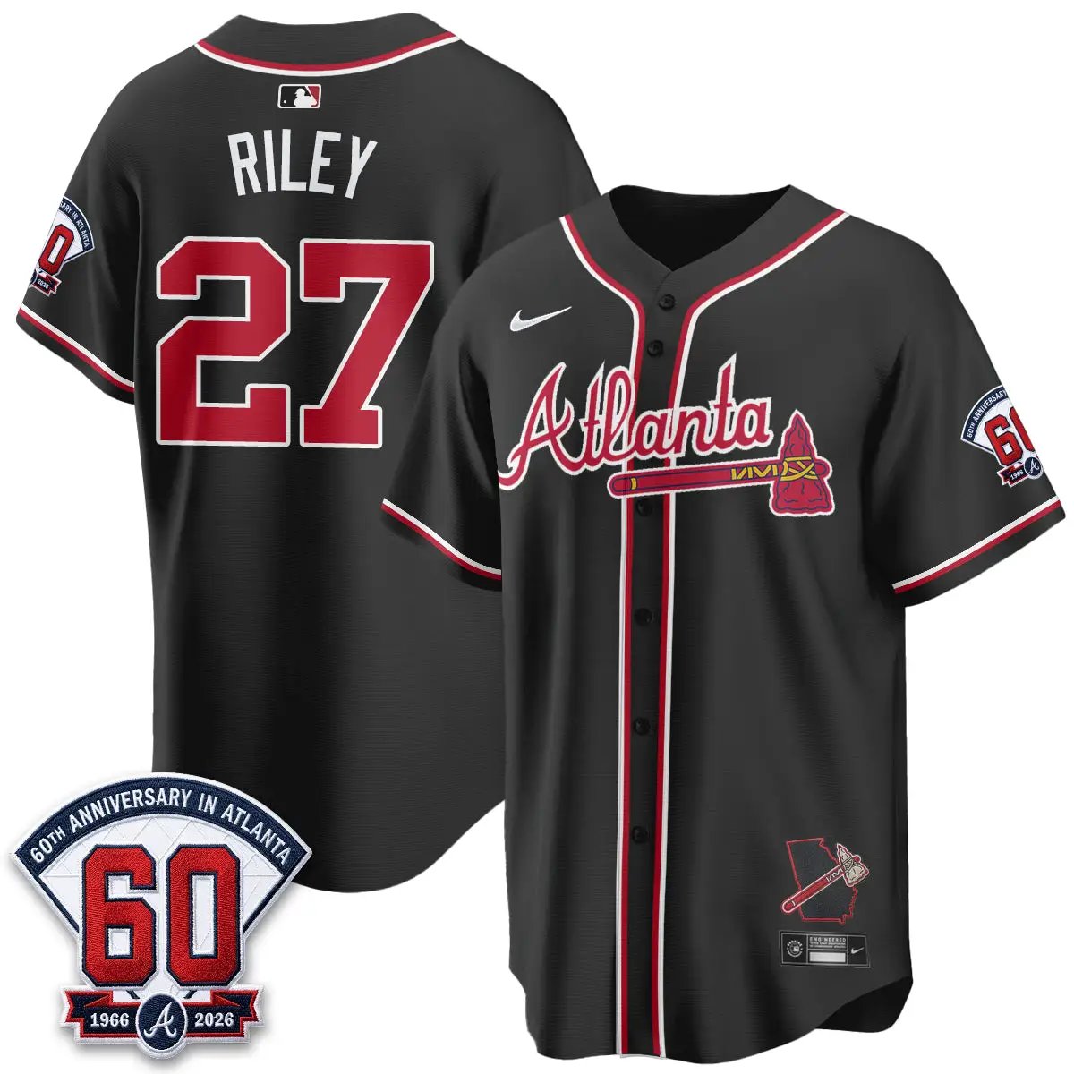 Atlanta Braves 2026 Black Out Style Vapor Limited Jersey - All Stitched by Atlanta Braves