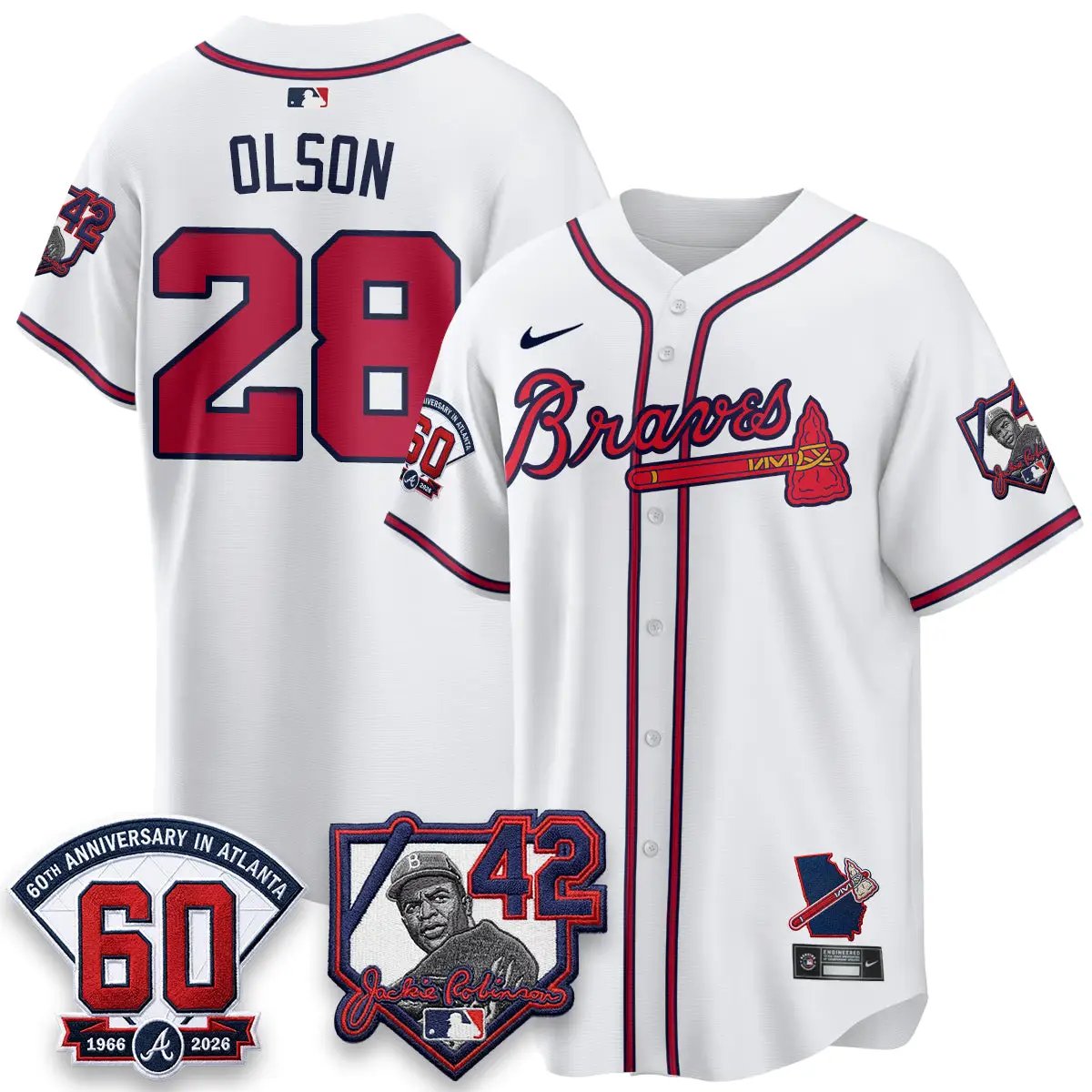 ATL 2026 Jackie Robinson Day Vapor Limited Red Jersey - All Stitched by Atlanta Braves