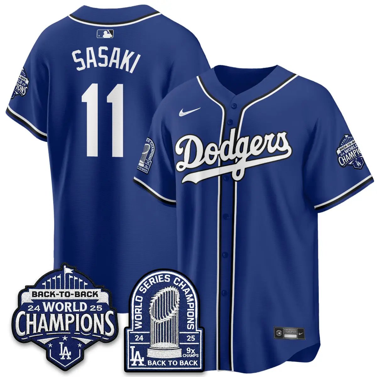 LAD 2026 Black Out Style Vapor Limited Jersey - B2B Champs - All Stitched by Los Angeles Dodgers