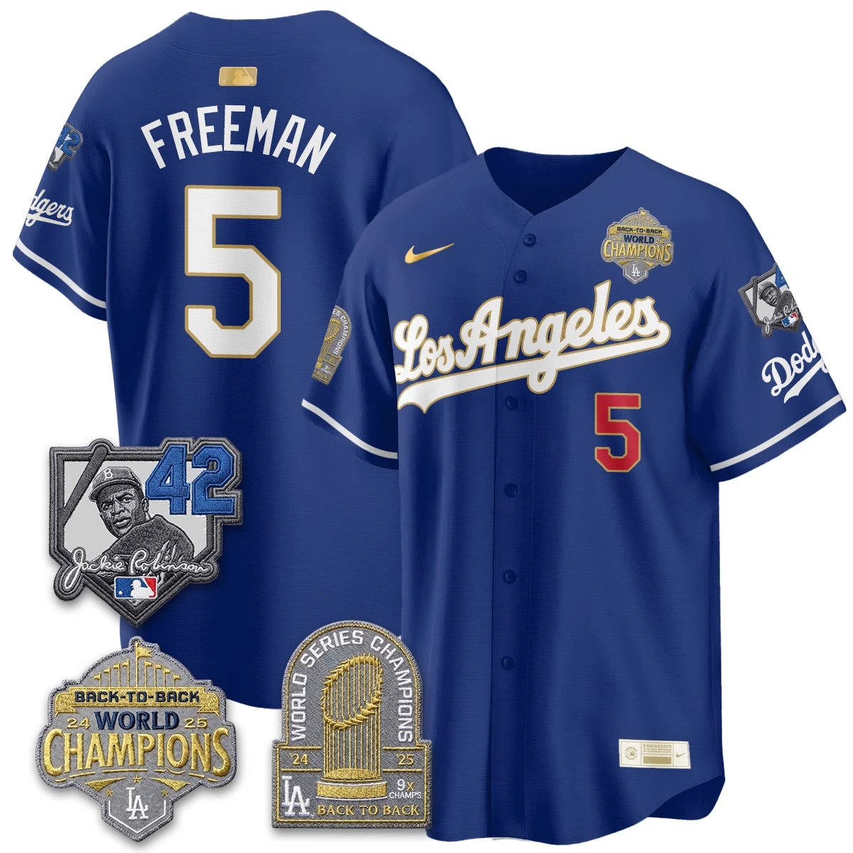 Los Angeles Dodgers 2026 New Era Gold Collection Vapor Limited Jersey - B2B Champs - All Stitched by Los Angeles Dodgers