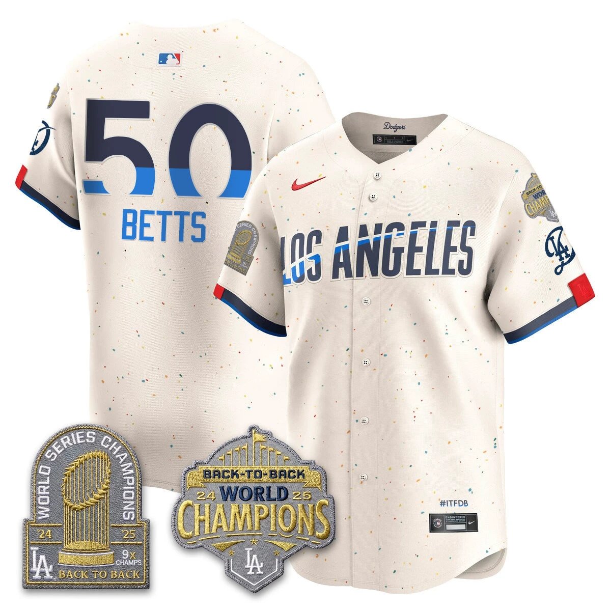 LAD Gold Collection Vapor Limited Jersey - 9x & B2B Champs - All Stitched by Los Angeles Dodgers
