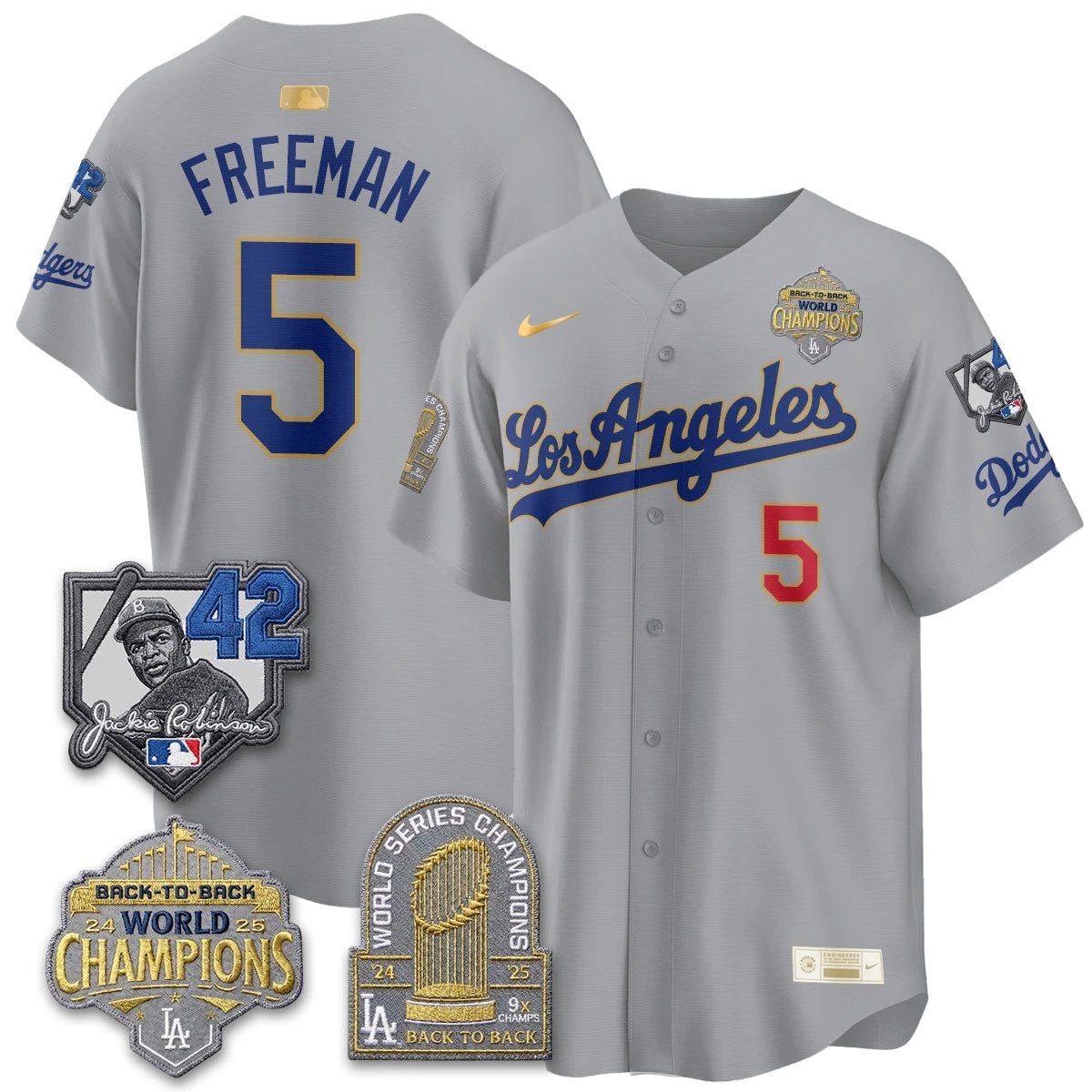 Los Angeles Dodgers 2026 New Era Gold Collection Vapor Limited Jersey - B2B Champs - All Stitched by Los Angeles Dodgers
