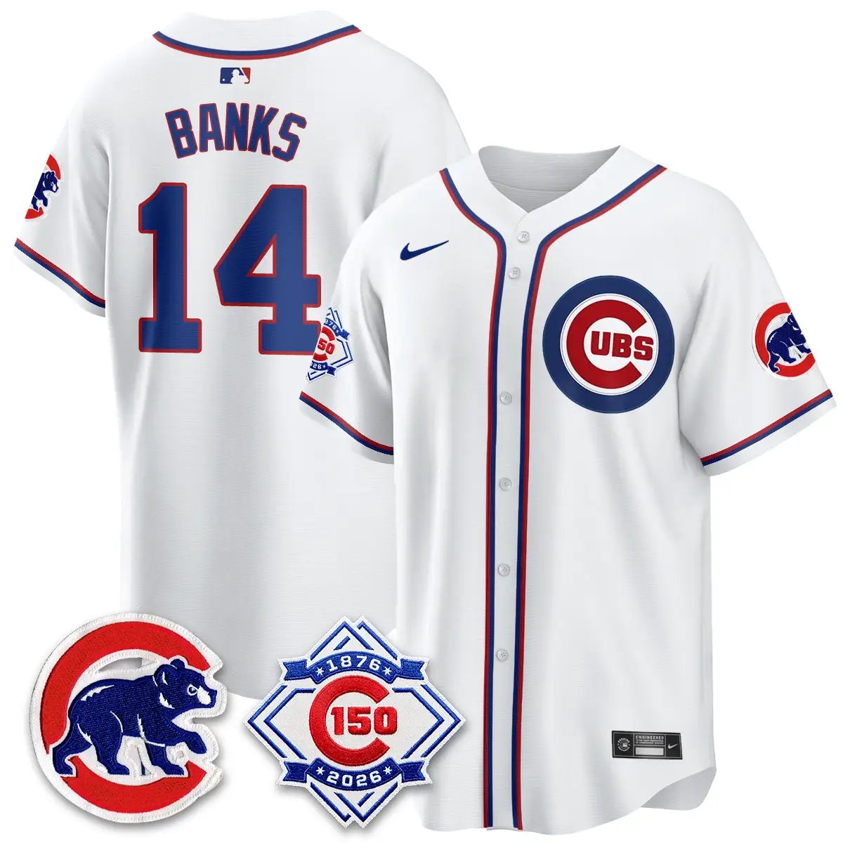 Chicago Cubs 150th Anniversary Black Out Style Vapor Premier Limited Jersey - All Stitched by Chicago Cubs