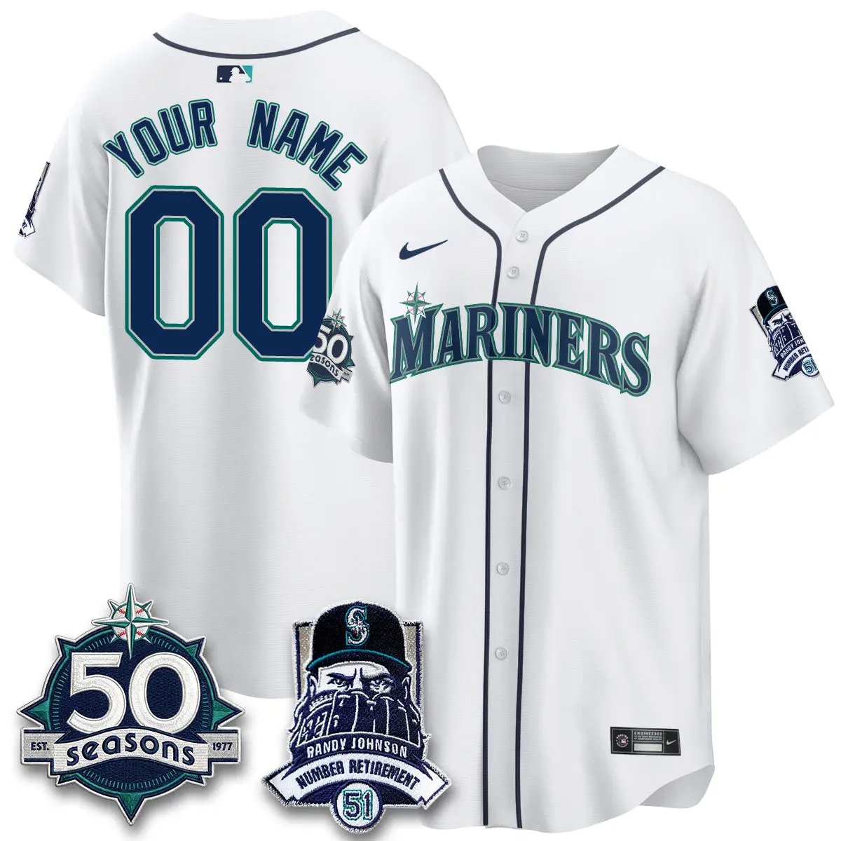 SEA Randy Johnson Vapor Limited Custom Jersey V2- All Stitched by Seattle Mariners