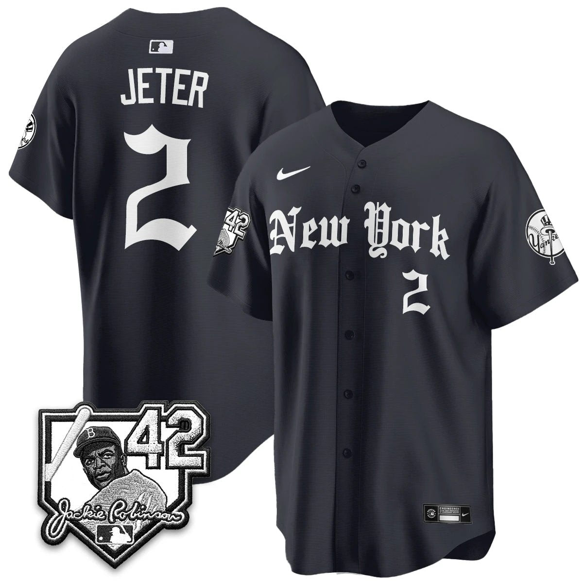 NYY 2026 Jackie Robinson Day Gothic Vapor Limited Jersey - All Stitched by New York Yankees