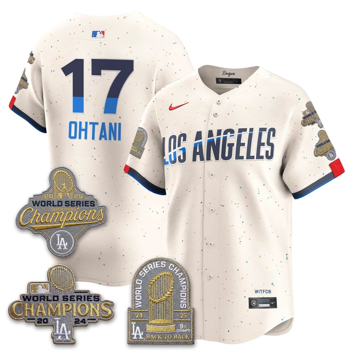 Los Angeles Dodgers Gold Collection Stadium Vapor Limited Jersey - Back to Back 9x Champs - All Stitched by Los Angeles Dodgers