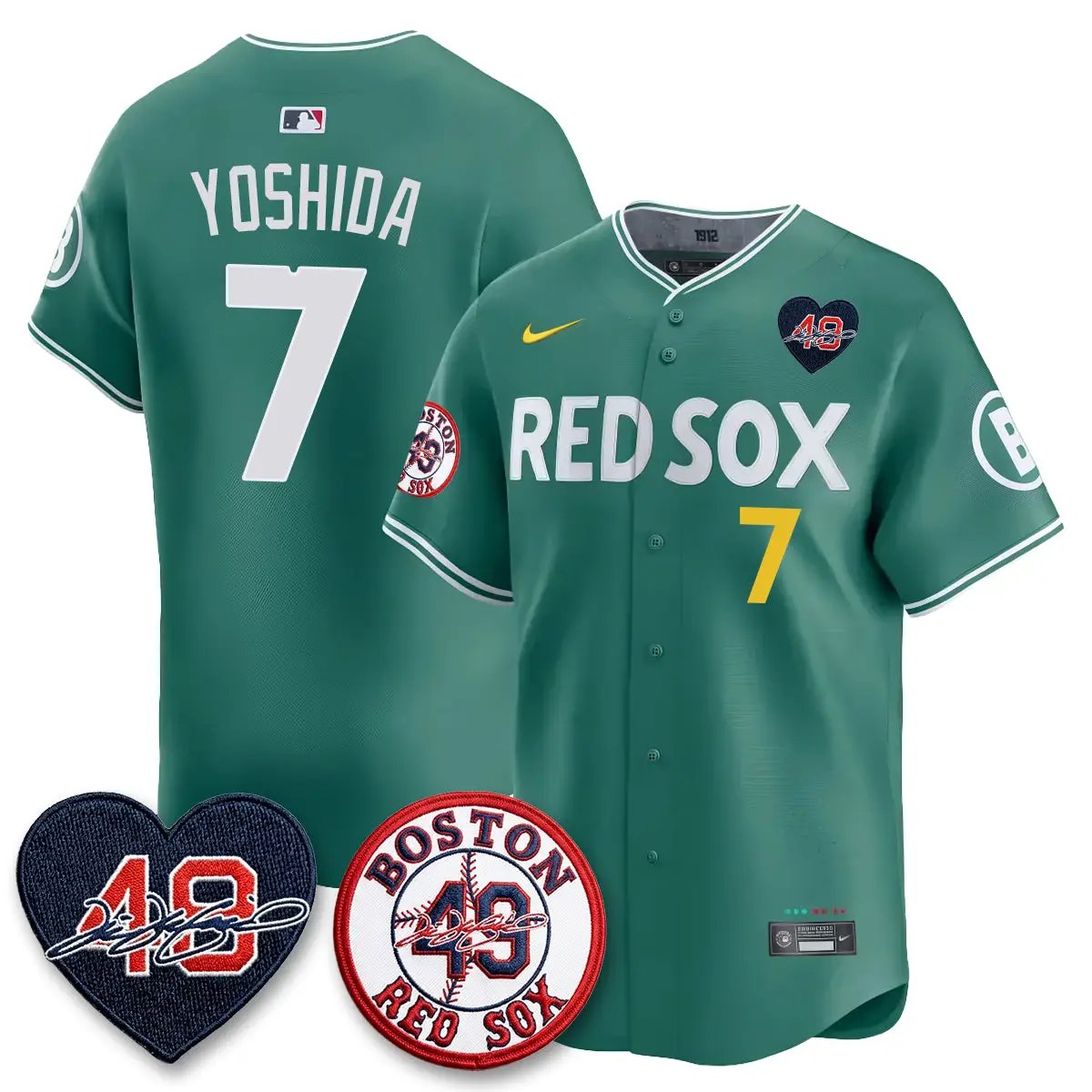 BOS Tim Wakefield Memorial Patch Vaper Premier Limited Jersey - All Stitched by Boston Red Sox