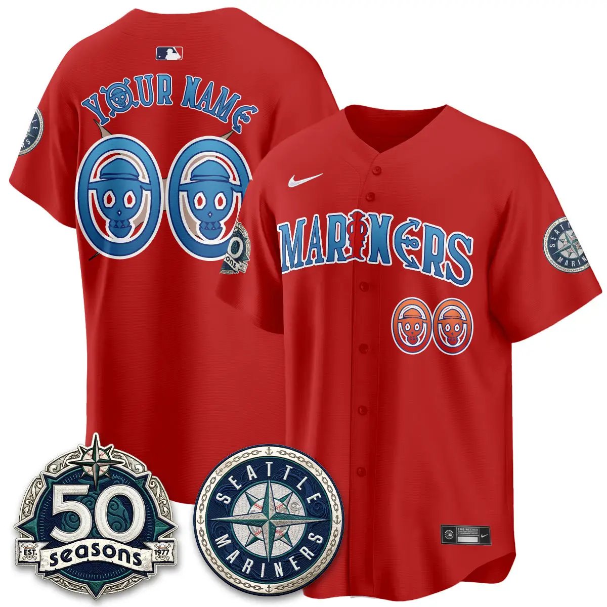 Seattle Mariners x Japanese Cartoon Vapor Limited Custom Jersey - Stitched by Seattle Mariners